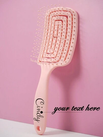 Personlig kam, 1 st. hårborste, fyrkantig utredande hårborste med handtag, professionell ventilerad, ihålig hårkam, luftkudde för vått och torrt hår, hårvård, mini bärbar hårborste för resor, unik spiralhårkam, snabb hårtork och styling, fluffigt hår, hög kranial topp, lasergraverad ditt namn, tjejpresent, halloweenpresent