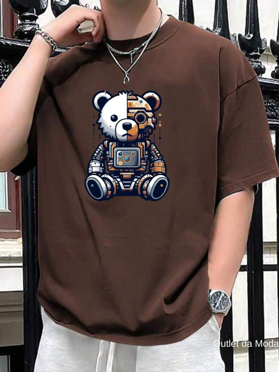 Men T-Shirts - 鏽棕色 - 查看 1