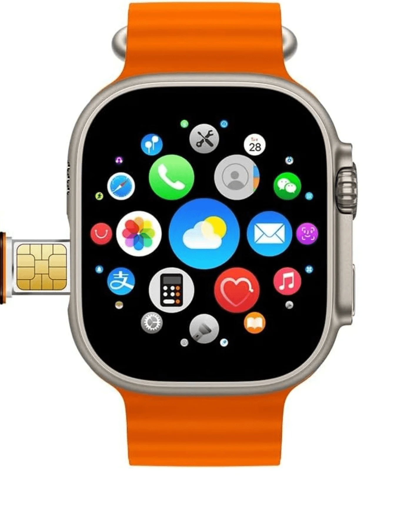 Reloj Smart Watch HW ultra Call 2/Camara Dual/Videollamadas/5G y Wifi/E-Sim/Multiples funciones - Naranja - Ver 1