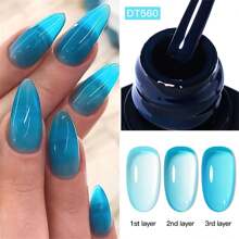 MEET ACROSS 6pcs Crystal Jelly Glass Gel Nail Polish Set, 7ml Semi-Transparent Candy Color Gel Nail Polish Set, Semi-Permanent Mixed Nail Polish, Glass Candy Series Jelly Gel Nail Polish, Removable UV/LED Nail Gel Manicure Set, Nail Art Supplies, Home Salon Gift, For Women - 彩色 - 查看 10