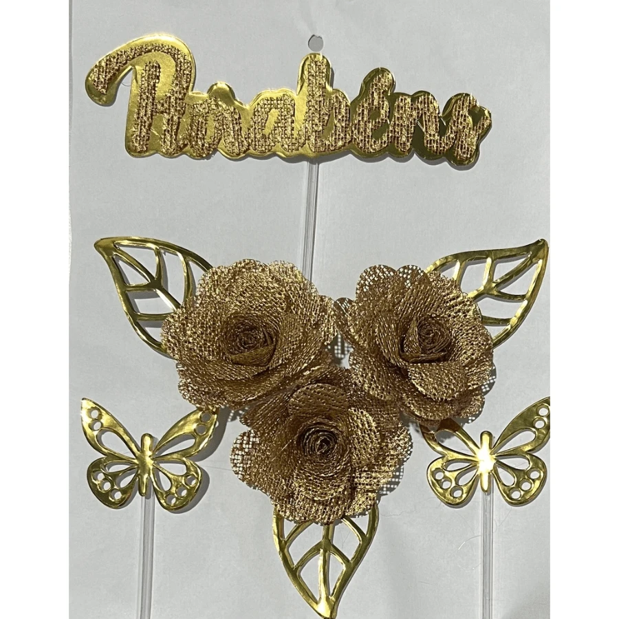 Cake Toppers - CONGRATULATIONS GOLDEN - View 1
