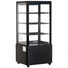 Refrigerated Display Case, 3 Cu.Ft./85L Countertop Pastry Display Case, 3-Tier Commercial Display Refrigerator With LED Lighting, TURBO Cooling, Frost-Free Air-Cooling, Locked Door For Bakery - US A Type Plug(110-127V) - View 8