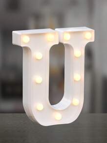 Decorative Letters With Bluelander LED Lights (AA Batteries Included) - U - View 1