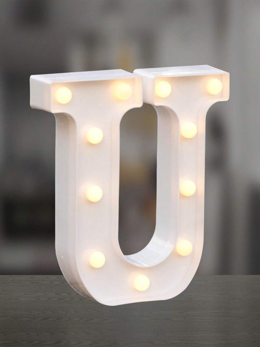 Decorative Letters With Bluelander LED Lights (AA Batteries Included) - U - View 1