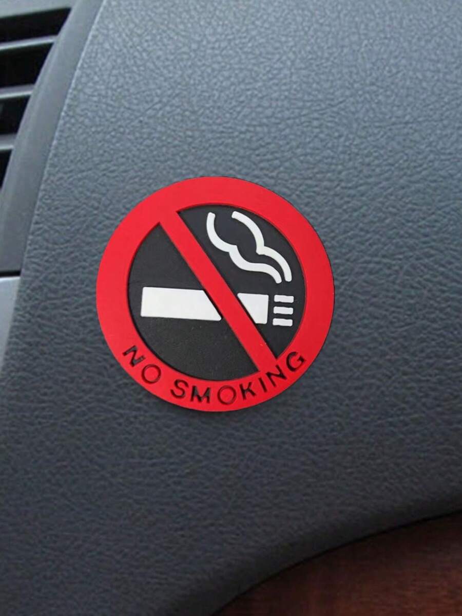 禁止吸煙汽車貼紙造型圓形紅色標誌乙烯基貼紙,適用於汽車摩托車家居牆壁室外車用配件 - 紅色 - 查看 1