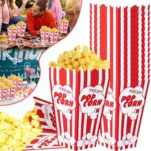Cajas de papel para palomitas de maíz de 25 piezas, caja de palomitas de maíz con rayas rojas y blancas, contenedor de snacks para cine, bodas, carnavales, fiestas y suministros para festivales. - Multicolor - Ver 1