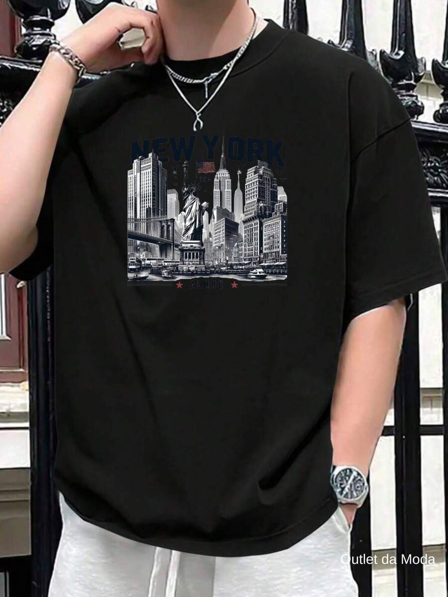 Men T-Shirts - 黑色 - 查看 1