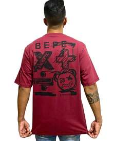 Men T-Shirts - 紫紅色 - 查看 2