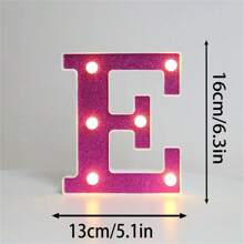 16cm Luci di lettere viola fai-da-te, lampada luminosa a numero a batteria di 6,3 pollici in plastica per decorazione di feste di matrimonio e compleanni a casa di moda