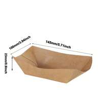 50 包牛皮纸食品托盘重型食品船食品服务船防油食品容器适用于野餐、嘉年华、节日派对用品、圣诞节