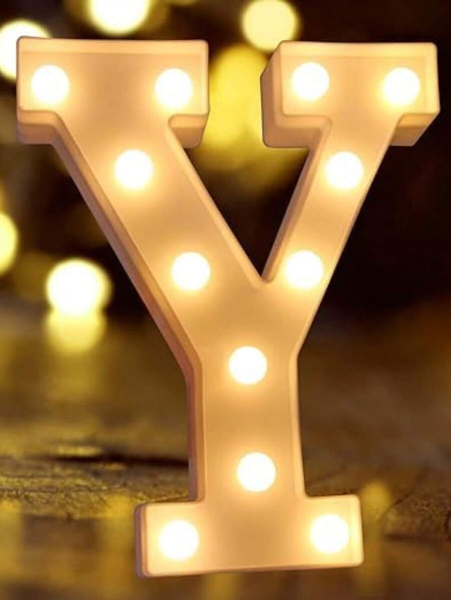 Decorative Letters With Bluelander LED Lights (AA Batteries Included) - Y - 查看 1
