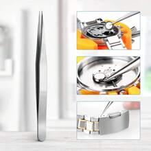 3pcs Watch Battery Replacement Kit, Watch Wrench Back Remover, Watch Case Opener, And Tweezers Set - Yellow - View 5