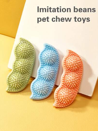 1pc Pet Chew Toy, Pea Shaped TPR Chew Toy, Interactive Dog Toy, Training & Puzzle Toy, For Pet Use Only