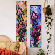 1 pieza Tapiz psicodélico con diseño de seta y ojo hippie, tapiz con colores variados para decoración de arte de pared en habitación
