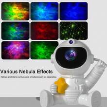 Astronaut Galaxy Projector With Remote Control, USB Powered Star Projector Galaxy Light Projector, Night Light Projector For Kids, Light Projector For Bedroom, Starry Nebula Ceiling Projector LED Lamp - White - View 8