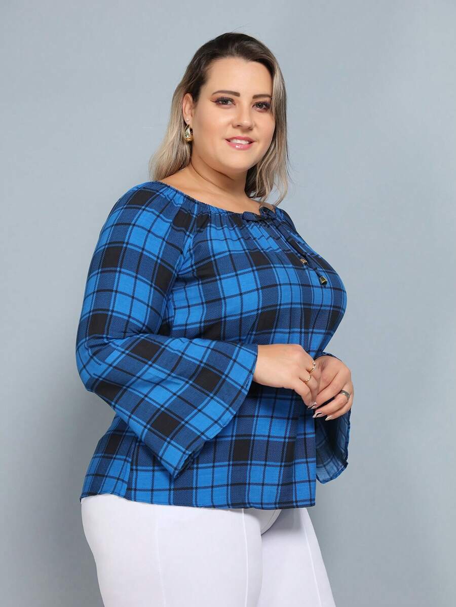Plus Size Blouses - Xanh đậm - Xem 1