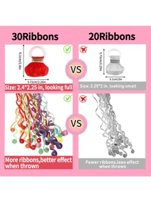 10PCS Hand Toss Streamers Colorful Throw Hand Confetti Birthday Weddings Events Christmas New Year Graduation Party - Red - View 8