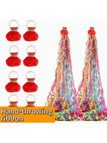 10PCS Hand Toss Streamers Colorful Throw Hand Confetti Birthday Weddings Events Christmas New Year Graduation Party - Red - View 3
