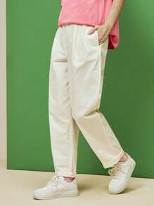 mini bala Spodnie dla nastolatek o luźnym kroju i prostych nogawkach
