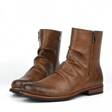 British Style Simple & Casual Men's Boots, Versatile Suede Ankle Boots For Daily Wear - Brown - View 2