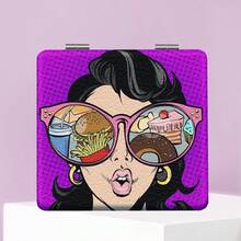 1件酷女郎便攜式化妝鏡，可折疊和輕便，不鏽鋼鍍納米銀電鍍框架，精美設計，適合所有年齡和場合，獨特的可摺疊結構確保耐用性和可靠性，方便攜帶作為口袋鏡，獨特精美的設計非常適合日常使用、假期、生日、情人節、復活節和婚禮禮物，非常適合旅行、派對、工作和學校等場合，適合所有年齡和性別，是給情人、學生、教師、朋友、姐妹、女性、女孩、父親、母親、祖父母、姨媽、侄女和同事的完美禮物。 - 彩色 - 查看 8