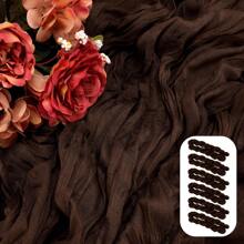 Brown Cheese Cloth Tablecloth, 1/3/6pcs Bohemian Gauze Tablecloth For Bridal Decoration, 90x300cm Rustic Style Wedding Birthday Party Decor - Multicolor - View 28