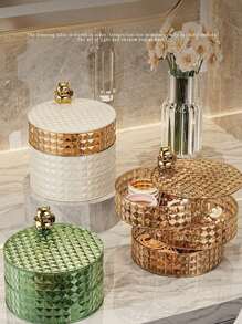 1pc Jewelry Cosmetic Fruit Tray Storage Box For Home, Student Dormitory Rotating Jewelry Organizer Rack Jewelry Case - Multicolor - View 4