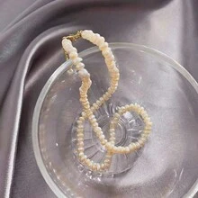 1 chiếc vòng cổ ngọc trai Keshi Baby nhỏ tự nhiên 4-5mm, hình dạng phẳng Baroque bất đối xứng với các đường tăng trưởng và khuyết điểm, thanh lịch và đa năng, thích hợp cho ngày lễ và đồ trang sức cao cấp tối giản, phong cách đơn giản, vòng cổ ngọc trai trắng, hoàn hảo cho lời cầu hôn, đính hôn, đám cưới, ngày của mẹ, ngày lễ tình nhân, đồ trang sức cô dâu, phụ kiện cô dâu, mùa cưới, tiệc tùng và phong cách kỳ nghỉ - vòng cổ ngọc trai nhỏ màu trắng - Xem 5