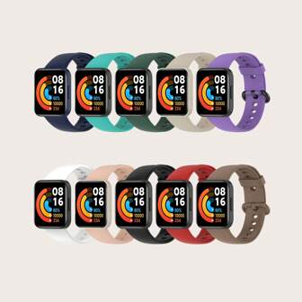 1 件男女休闲舒适运动纯色硅胶表带兼容 Redmi Watch 2 Lite，10 种颜色可供选择，作为返校学生的礼物