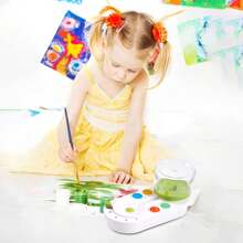 1pc Limpiador de pinceles de pintura, enjuagador de pinceles de acuarela con limpiador de desagüe, taza de enjuague de pinceles de pintura, dispensador de agua para pintura al óleo, limpiador de pinceles de pintura para acrílico y pintura a base de agua, suministros y herramientas para manualidades - Verde - Ver 6