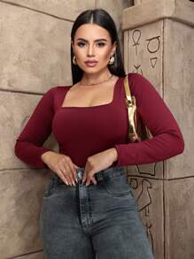 Women Bodysuits - Burgundy - View 2