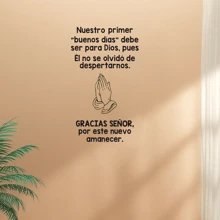 1 peça Adesivo de Parede em Espanhol Bíblia Salmo 4:8 Cristão Jesus Oração Decalque Decoração de Casa Para Sala de Estar Quarto