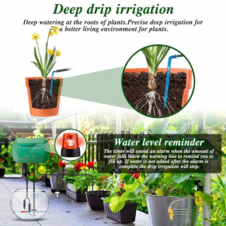 SolarPowered Irrigation System For Garden, Latest 2024 Potted Drip Set