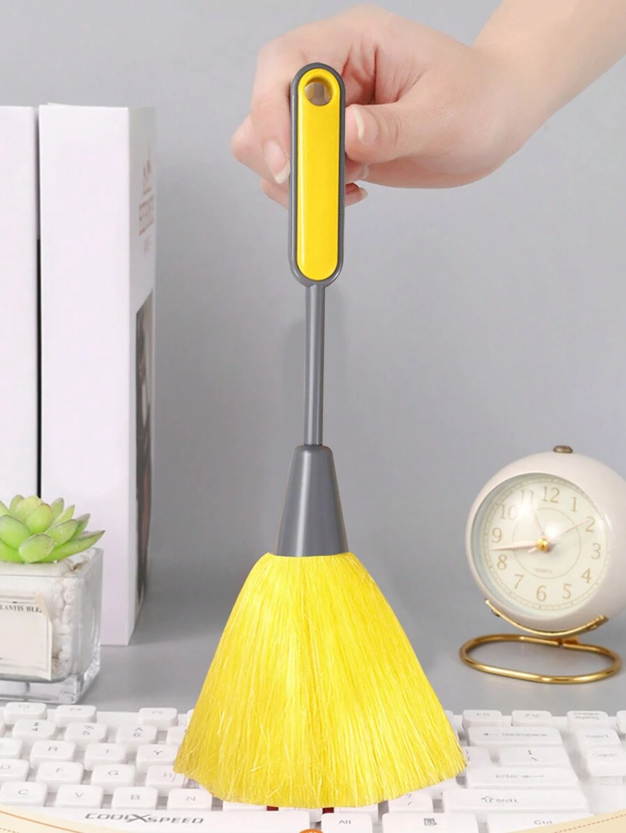 1pc Yellow Handle PP Fiber Computer Keyboard Cleaning Brush, For Office & Home Dust Removal, Speaker/Keyboard Cleaning Tool, Laptop Screen Cleaner - Multicolor - View 1
