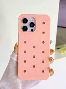 Iphone 16 1pc 高端镂空硅胶防震防滑散热手机壳兼容 iPhone 13/14/15/13 Pro Max/14 Pro Max/15 Pro Max - 墨綠色 - 查看 10