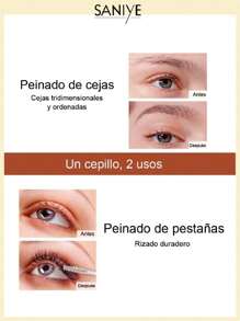 Saniye Gel para fijar cejas m310 Máscara De Gel Para Cejas, Teñida, Voluminizadora, Ligera Y Suave, Larga Duración, Secado Rápido, Resistente Al Agua Y Al Sudor - Crystal Clear - Ver 8