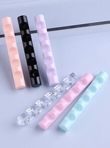 2支装美甲笔架，粉色透明美甲画笔5槽笔架，迷你便携式亚克力支架，美甲工具DIY美甲雕塑绘画铅笔画笔展示架 - 彩色 - 查看 5