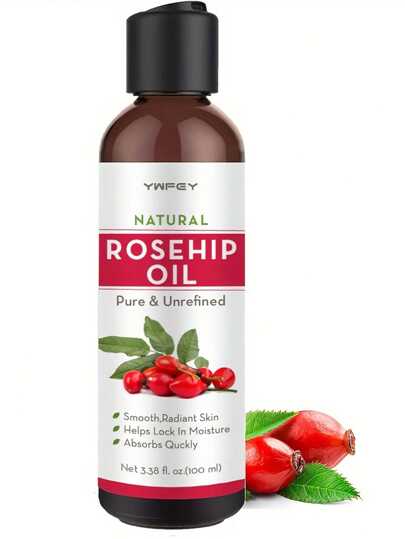 100ml Rosehip Seed Oil Pure Cold Pressed Unrefined Oil For Hair And Nails Skin Care Moisturizer, Rose Hips Face Oils
