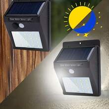 1pc Solar-Powered Motion Sensor Wall Lights - Bright LED Security Lighting For Garden, Stairs, Pathway - Dusk To Dawn, Weatherproof, Easy Install - White Light - View 2