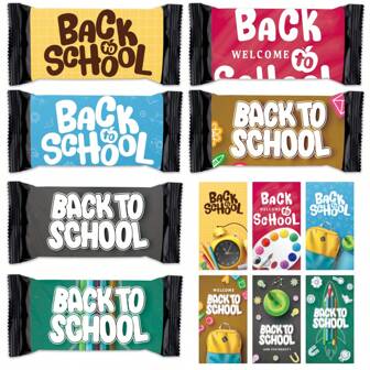 5張/30入組返校糖果貼紙，小巧糖果條包裝貼紙，開學第一天教室裝飾小禮物