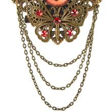 Phụ kiện đội đầu phong cách Gothic u tối, kẹp tóc và ghim cài áo 2 trong 1 hình bướm đính pha lê mắt quỷ. - A - Xem 3