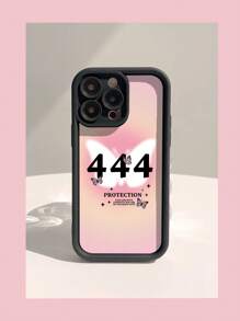 1pc Fashionable Thickened Shockproof Pink Halo Affirmative Trust Ladder Vintage Spirit Angel Pattern Phone Case, Compatible With IPhone& Compatible With Samsung Galaxy