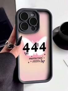 1pc Fashionable Thickened Shockproof Pink Halo Affirmative Trust Ladder Vintage Spirit Angel Pattern Phone Case, Compatible With IPhone& Compatible With Samsung Galaxy