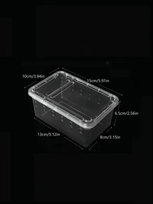 Pet Feeding Box, Reptile Small Feeding Box Pet Snail Crawling Pet Box Hermit Crab Spider Scorpion Horned Frog Lizard Insect Box - Multicolor - View 2