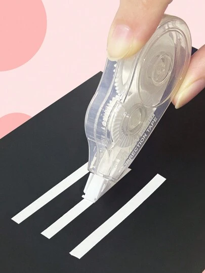 1/2pcs Transparent Minimalist Correction Tape, Large Capacity, Quiet & Smooth For School & Office Supplies, Student Use