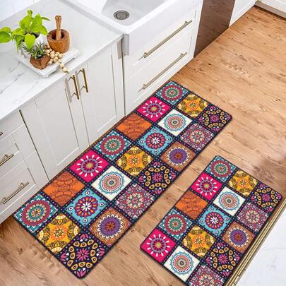 X&M HDeco 1pc Kitchen Floor Mat,Absorbent Floor Mat With Anti-Slip Bottom, Quick Dry Bathroom Living Room Large Carpet, Absorbent Bath Mat, Laundry Floor Mat, Entrance Doormat,  Household Runner Rug,For Hallway Laundry