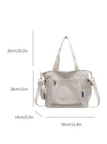 Bolso tote de gran capacidad de dos piezas de moda y casual de unicolor con bolso de monedas, adecuado para universidad/aula de colegio/ conmutar/trabajo/festivales/vacaciones, para mujeres, novatas y trabajadoras de cuello blanco, chicas, estudiantes universitarias, damas o mujeres, novatas y trabajadoras de cuello blanco, chicas, estudiantes universitarias, damas