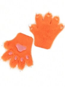 Furry Fur Cat Wolf Fox Dog Fluffy Animal Paws Claws Gloves Mittens Hands Costume Cosplay For Kids Halloween