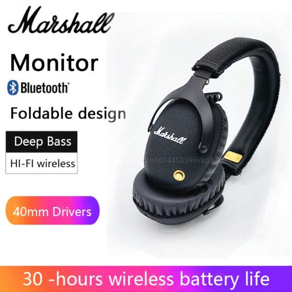 Marshall Marshall Monitor Bluetooth Wireless Over-Ear Headphone Folding Outdoor Sports Earphone Pop Rock Music Bluetooth Headsets