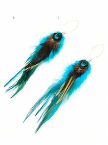 1 Pair Of Exquisite Feather Drop Earrings - Unique Retro-Inspired Design, Versatile For Daily Wear, Perfect Party Accessories, Bold -Inspired Jewelry - Thoughtful Gift Idea For Women